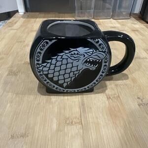 HBO GAME of THRONES Black and White Design Mug Direwolf Wolf Winter 2018 *